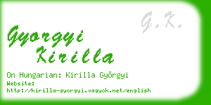 gyorgyi kirilla business card